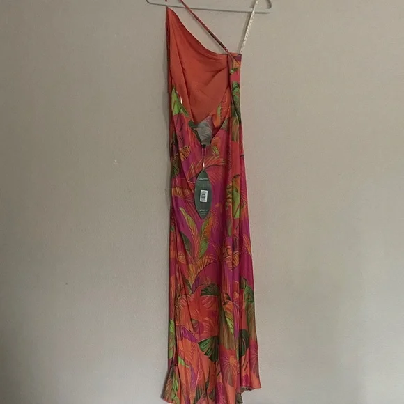 FARM Rio One-Shoulder Dress Ombré Forest Multicolor, Size XL - Picture 6 of 15